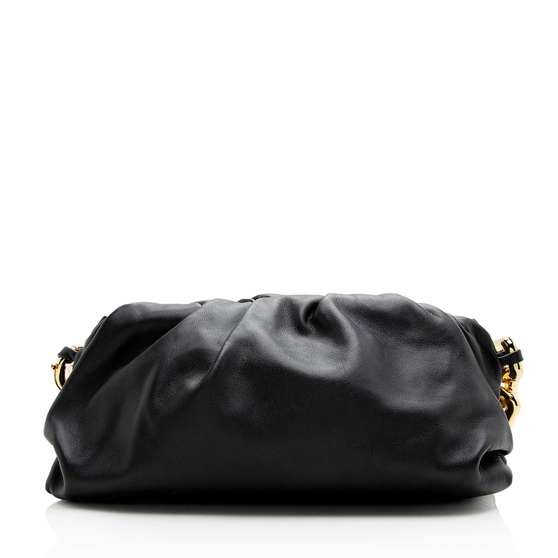 BOTTEGA VENETA Chain Pouch Leather Shoulder Bag Black