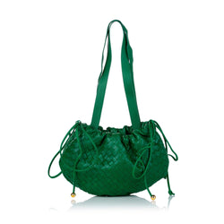 Bottega Veneta Small Hop Leather Shoulder Bag in Green