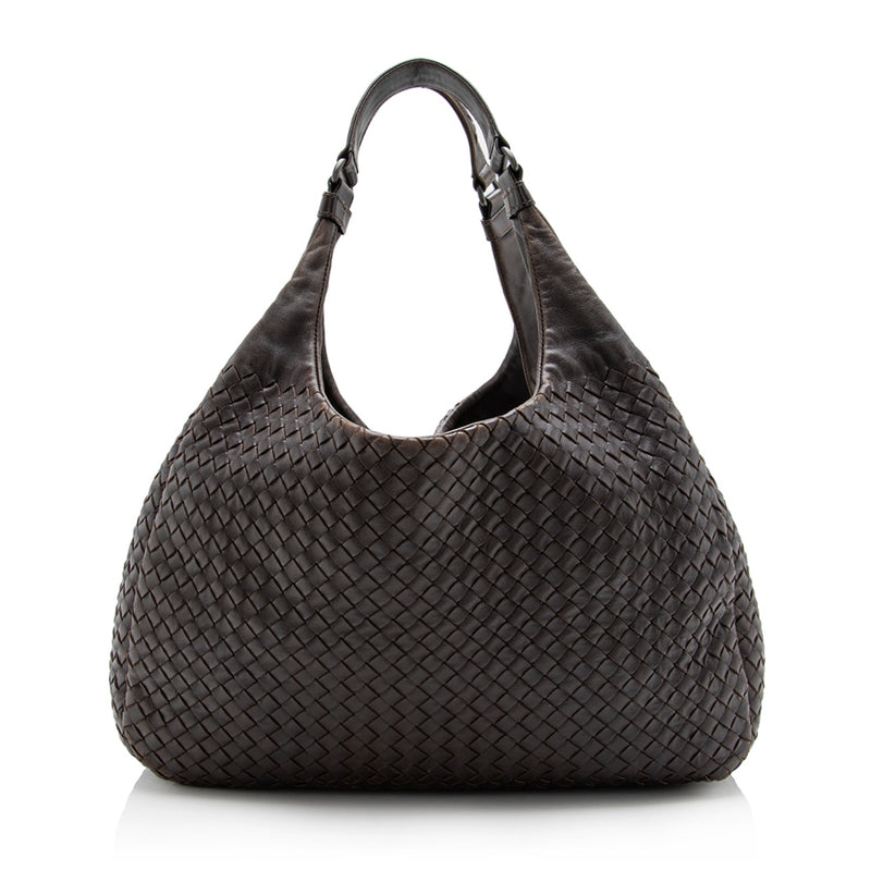 Bottega Veneta Black Nappa Intrecciato Shoulder Bag