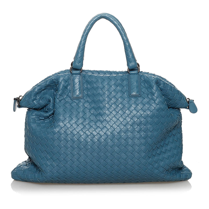 Bottega Veneta Nodini Crossbody Bag Intrecciato Nappa Small Blue