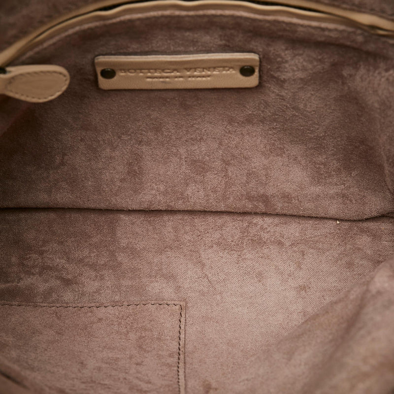 Bottega Veneta Nodini Small Intrecciato Leather Cross-body Bag In Silver