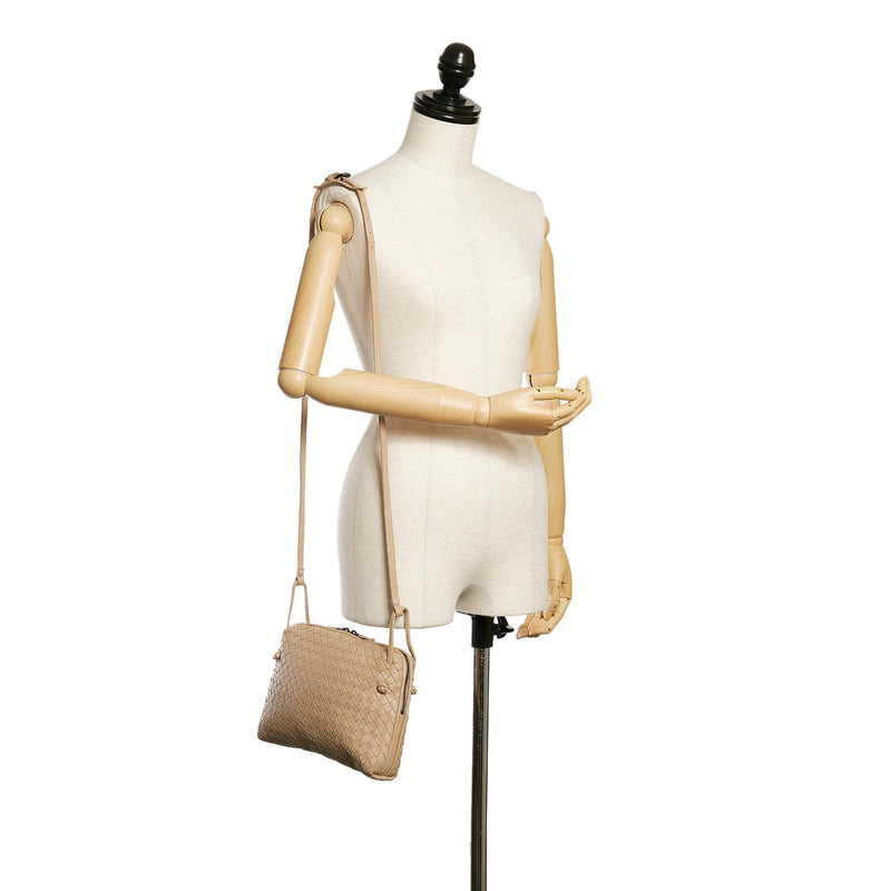 Bottega Veneta Intrecciato Nodini Cross-body Bag In White