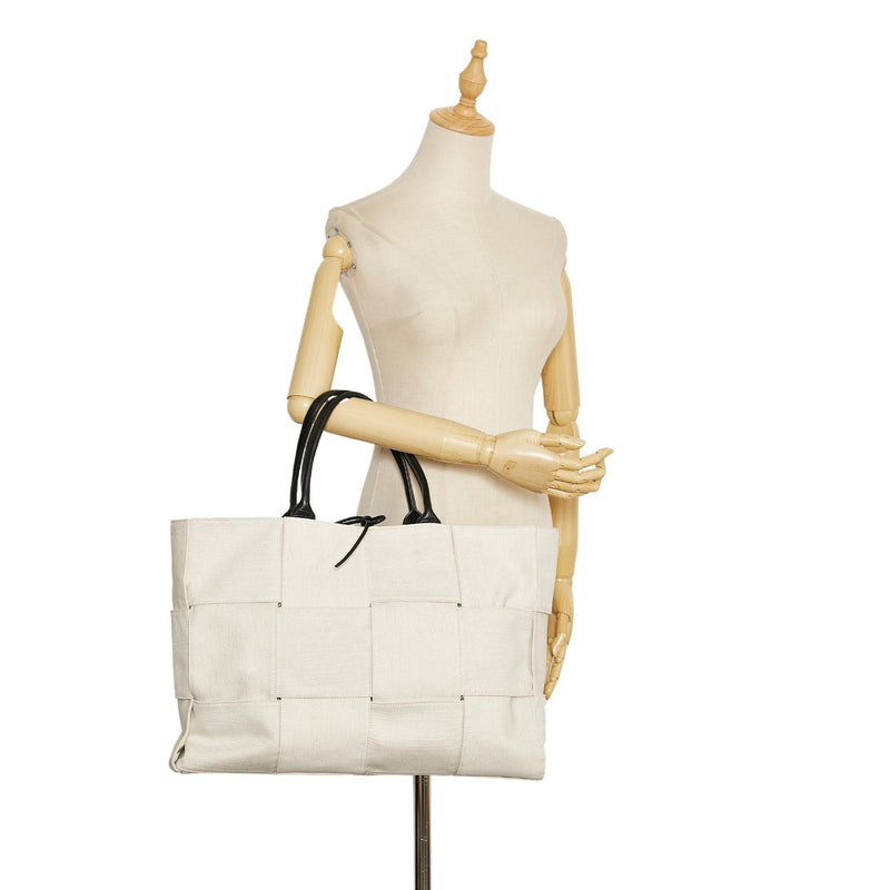 Bottega Veneta Medium Canvas and Leather Tote Bag