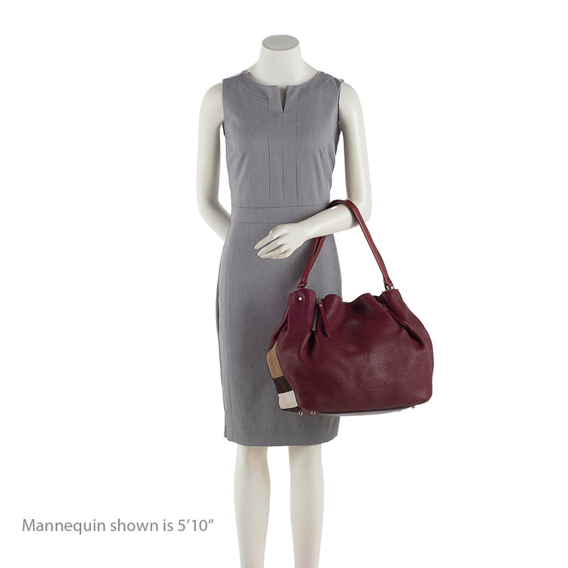Burberry Calfskin House Check Maidstone Medium Shoulder Bag (SHF-18422 –  LuxeDH