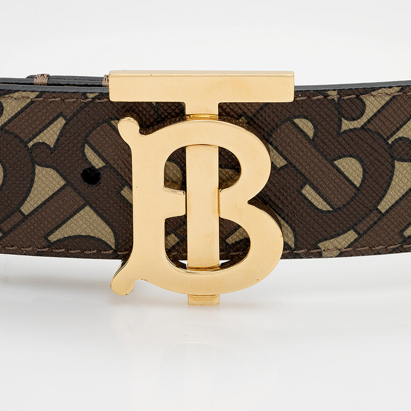 Burberry Canvas and Leather TB Belt Natural/tan - Women