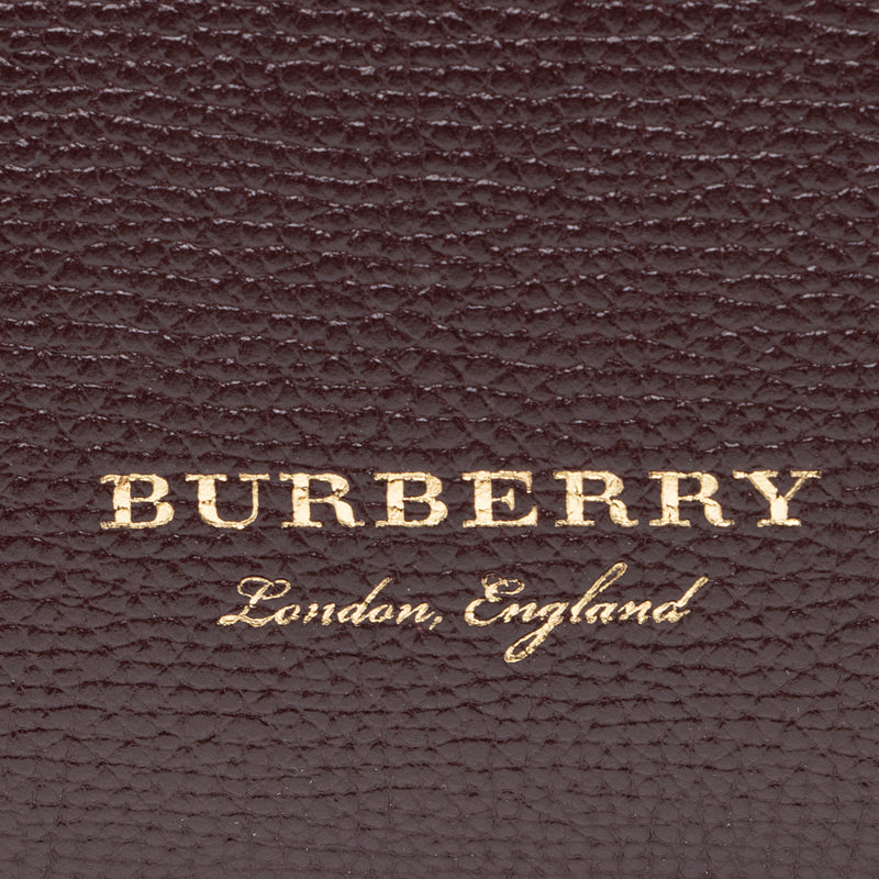 Burberry House Check Leather Banner Small Tote (SHF-19183) – LuxeDH