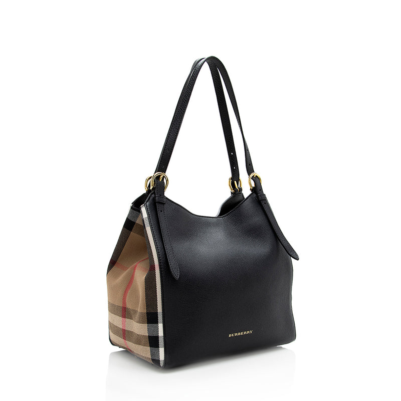 Burberry Canvas House Check Canterbury Tote - Brown Totes