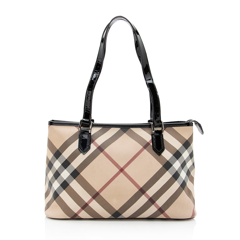 Burberry, Bags, Burberry Nova Check Tote Bag In Coated Canvas