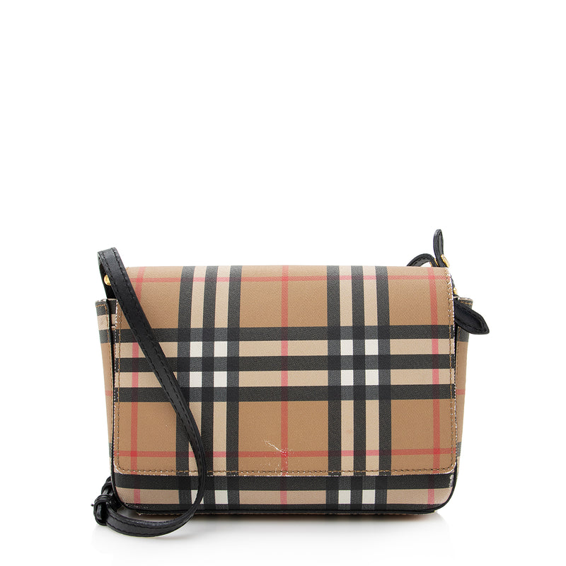 Burberry Card Holder - Vintage Check E-Canvas And Leather Case 