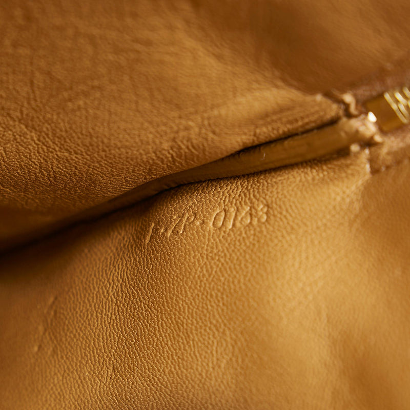 Celine Bicolor Clutch bag Second bag Pouch Leather Brown & Black H18 x  W25cm