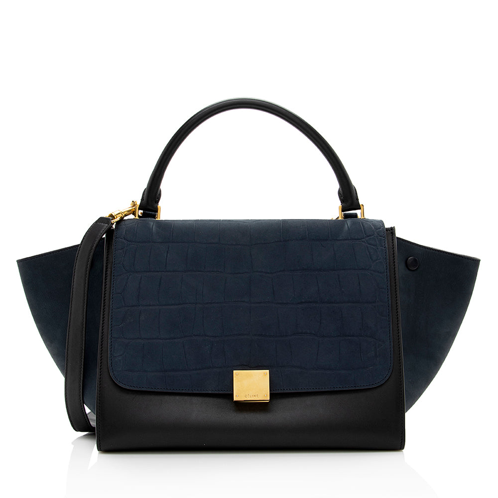 Pre-owned Celine Trio Leather Handbag In Blue