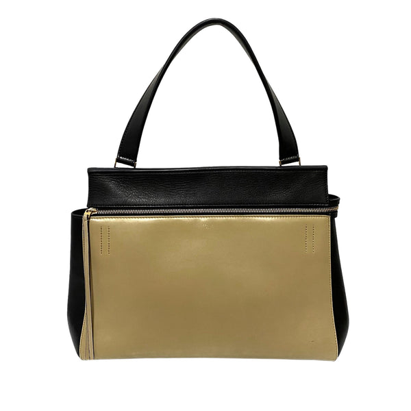 Celine Medium Edge Bicolor Leather Handbag (SHG-36189)