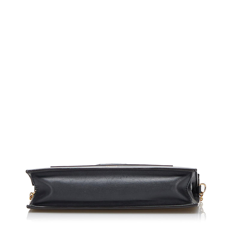 Tricolor YSL Monogram Small Envelope Leather Wallet On Chain