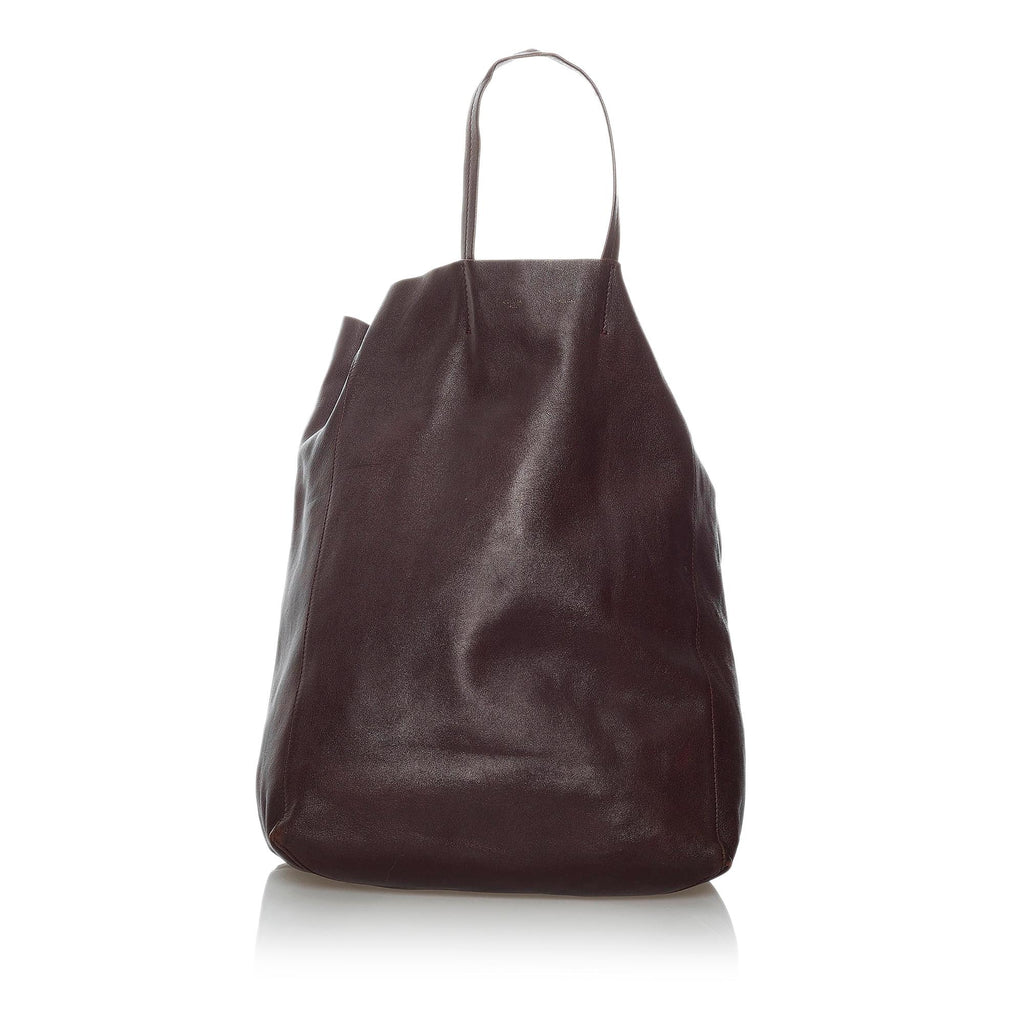 CELINE Cabas Vertical Satchel/Top Handle Bag Small Dark Brown