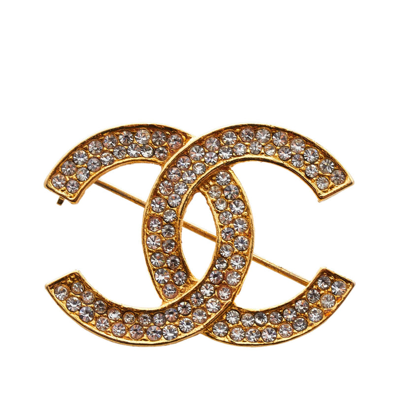 Chanel Clear CC Logo Rhinestone Necklace