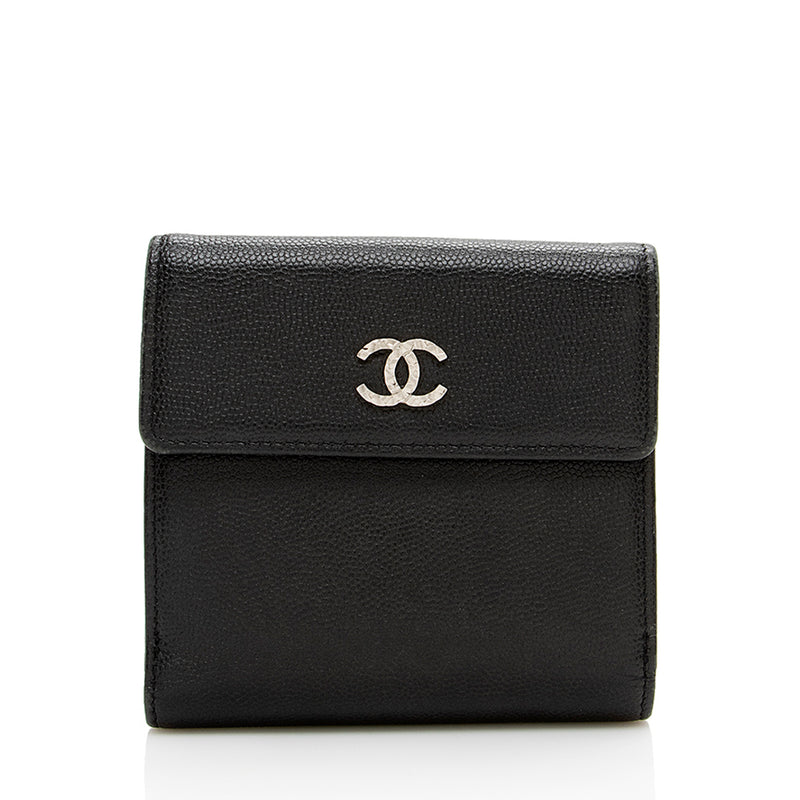 Chanel BiFold Wallet Black Pink Cambon W Hook Coco Mark Leather  eBay