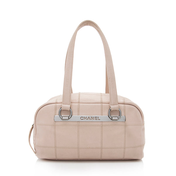 Chanel Caviar Leather LAX Bowling Satchel (SHF-18022)