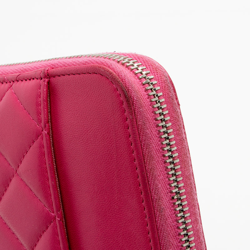 Chanel Pink Classic Round Interlocking CC Logo Wallet