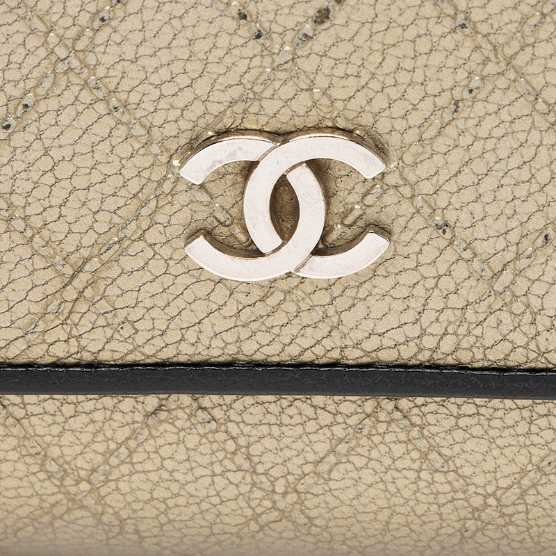 Chanel Metallic Calfskin Flap Wallet (SHF-19801)