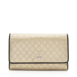 Chanel Metallic Calfskin Flap Wallet (SHF-19801)