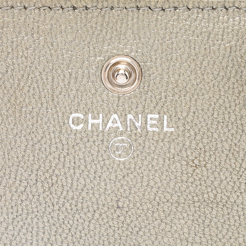 Chanel Metallic Calfskin Flap Wallet (SHF-19801)