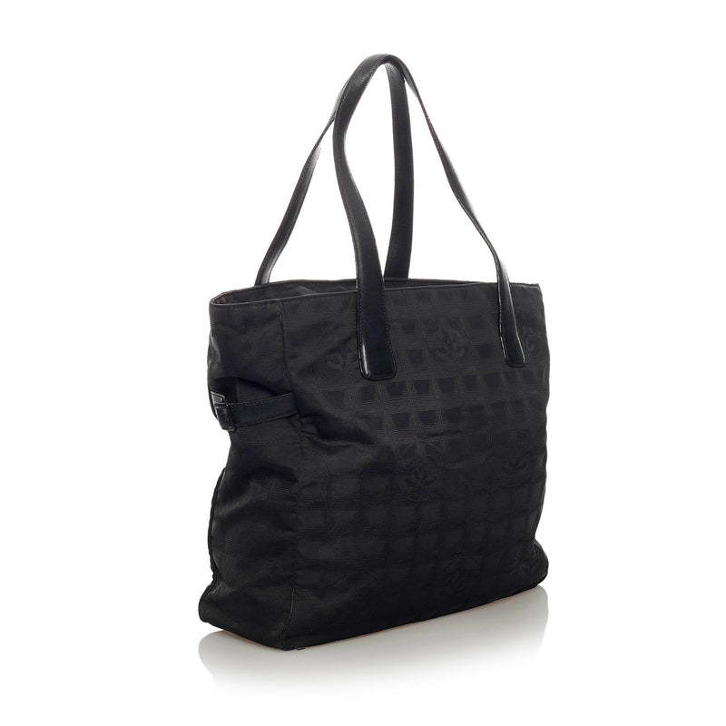 Chanel Chanel Travel Line Black Jacquard Nylon Tote Bag