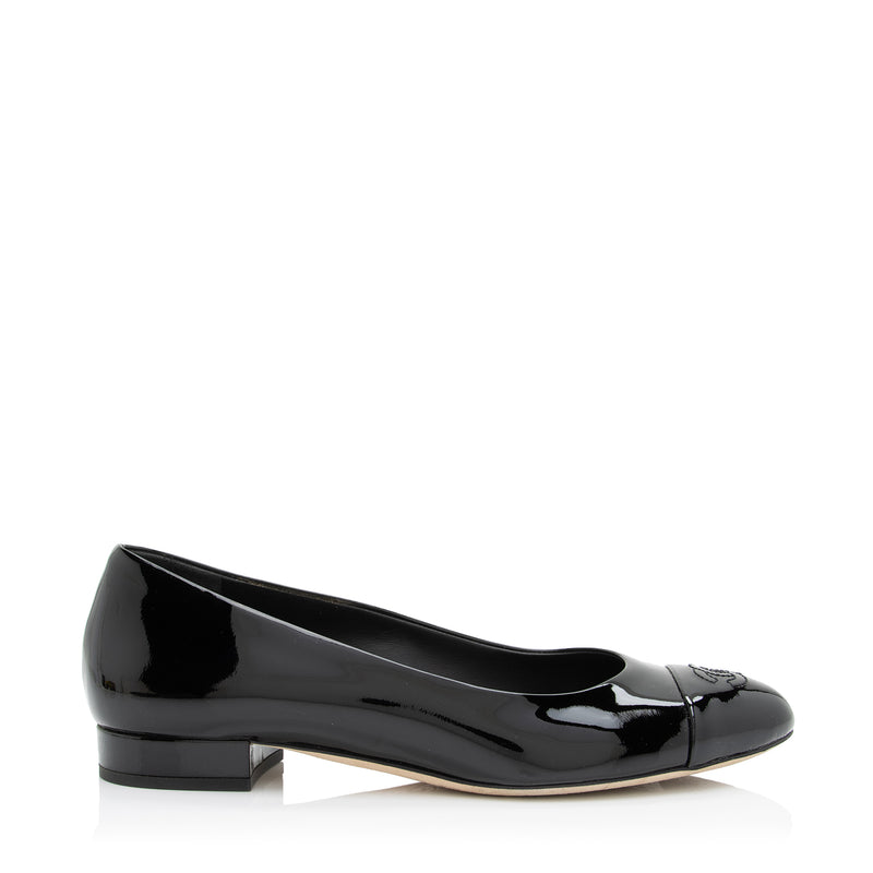 Louis Vuitton Monogram Plain Toe Leather Block Heels Elegant Style Logo, Black, 38.5