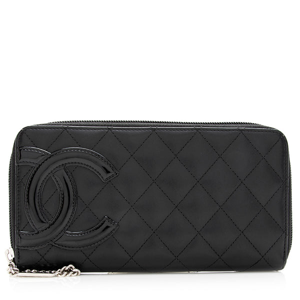 Chanel Quilted Lambskin Ligne Cambon Zip Wallet (SHF-20078)