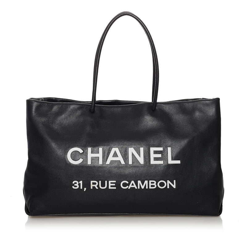 Chanel Black Canvas Tote Bag