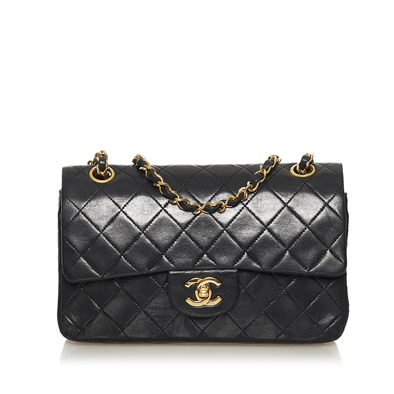Chanel Black Quilted Lambskin Small Classic Double Flap Bag | myGemma |  Item #134175
