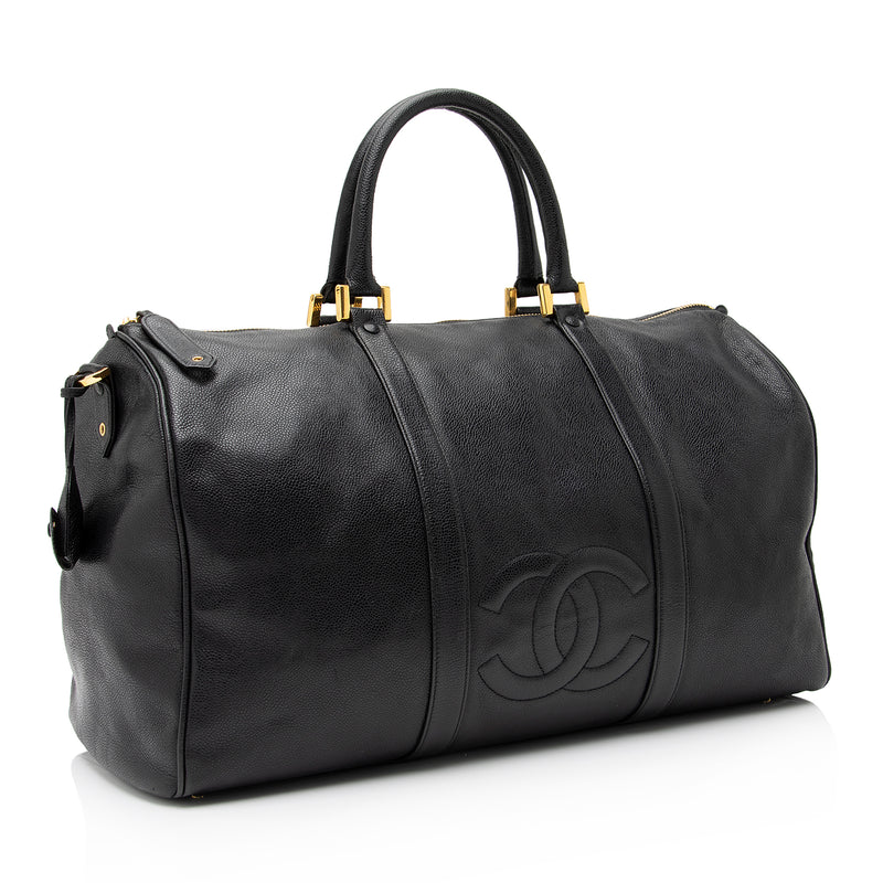 CHANEL Caviar Timeless CC Duffel Bag Black | FASHIONPHILE