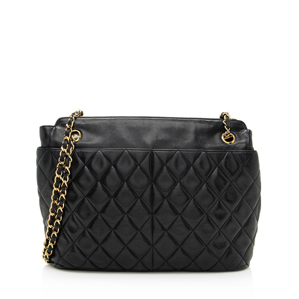 Chanel Vintage Lambskin Chain Shoulder Bag (SHF-19765)