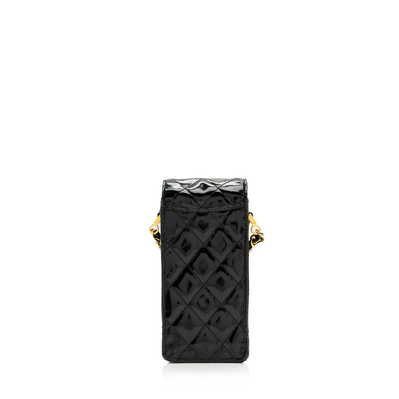 Chanel Vintage Patent Leather CC Phone Holder Crossbody Bag (SHF-23769)