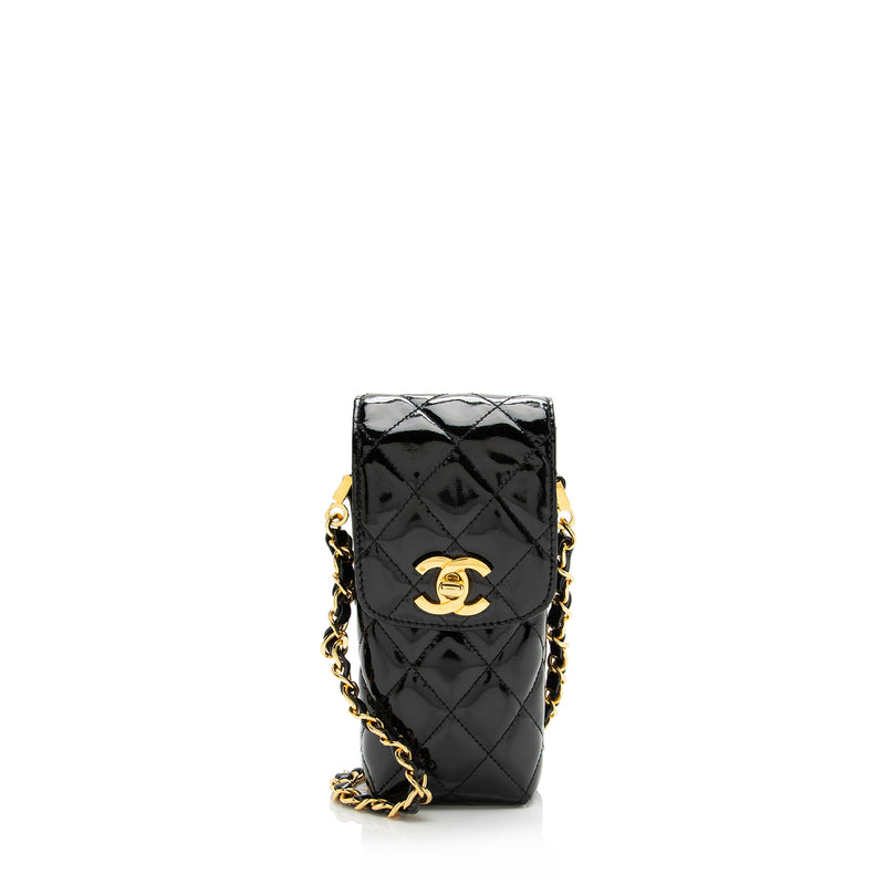 Chanel Long Rare Vintage Patent Leather Crossbody Bag