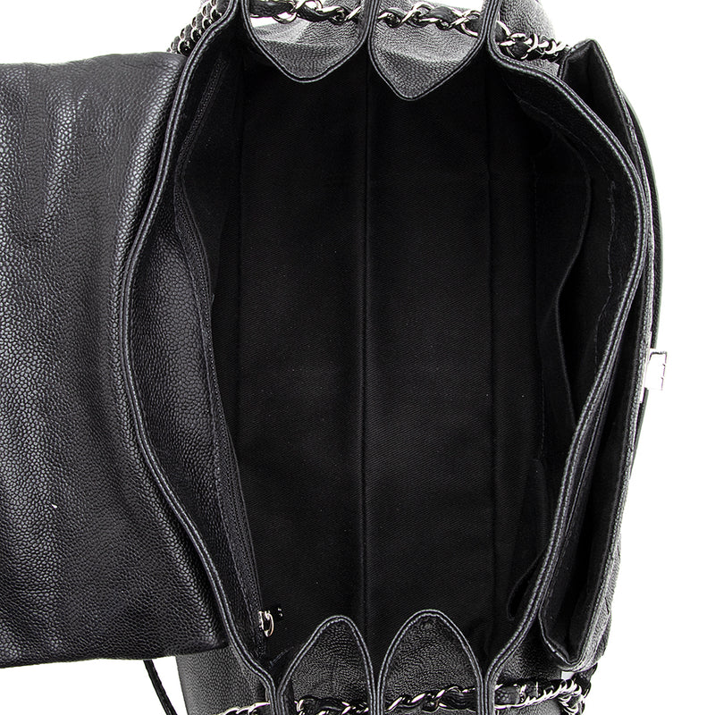 Chanel Washed Caviar Leather Mademoiselle Accordion Flap Bag (SHF