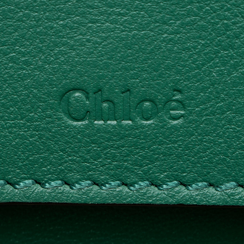 CHLOE Mini Vanity Crocodile Embossed Leather Crossbody Bag Green
