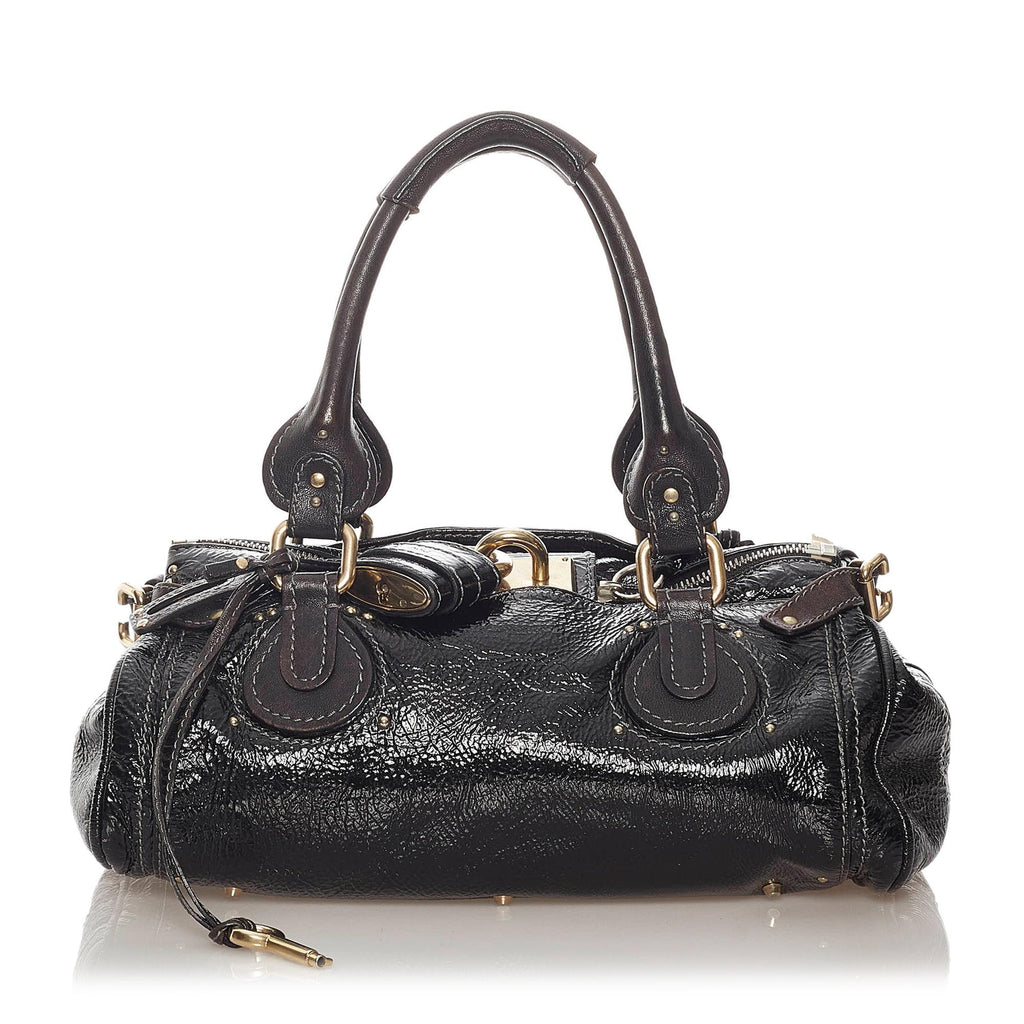 Chloe Black Leather Mini Paddington Satchel Padlock Vintage Bag Handbag -  Etsy