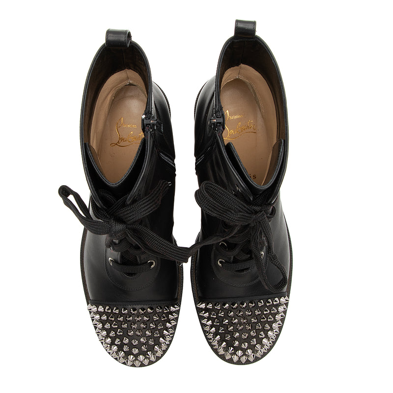 Christian Louboutin TS Croc 70 Spiked Ankle Boots in Black calf