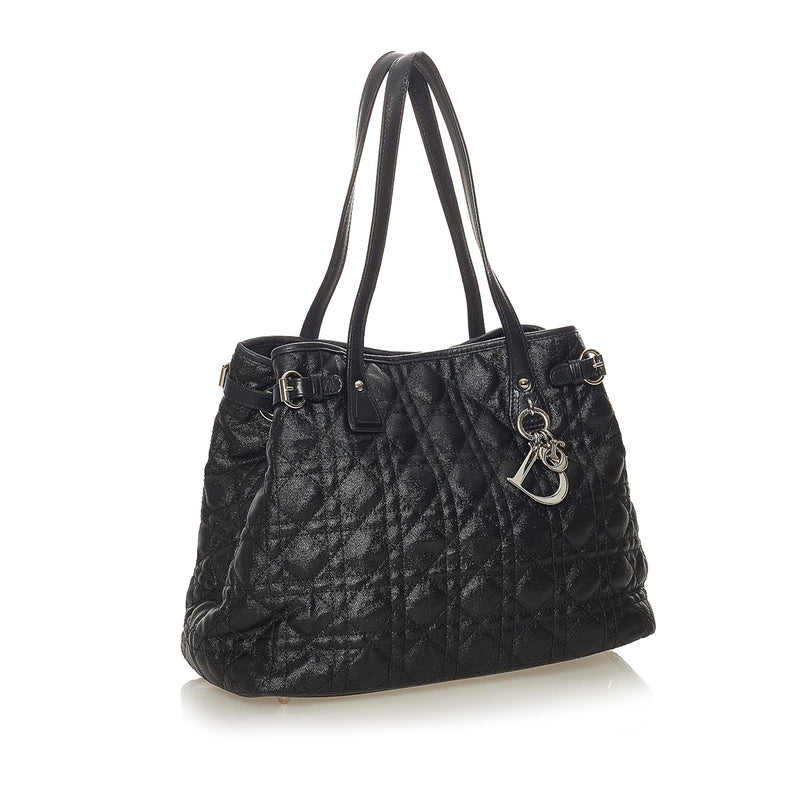 Christian Dior Cannage Panarea Quilted Black Tote Bag