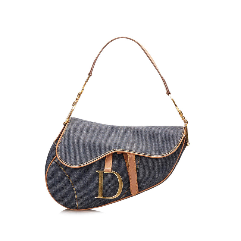 DIOR SADDLE BAG GRAY DENIM  Dior saddle bag Bags Embroidered denim