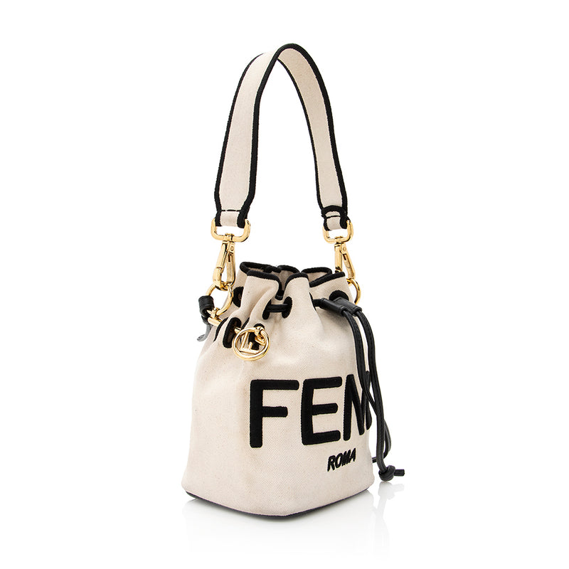 Fendi Natural/White Bucket Bag Mini Mon Tresor