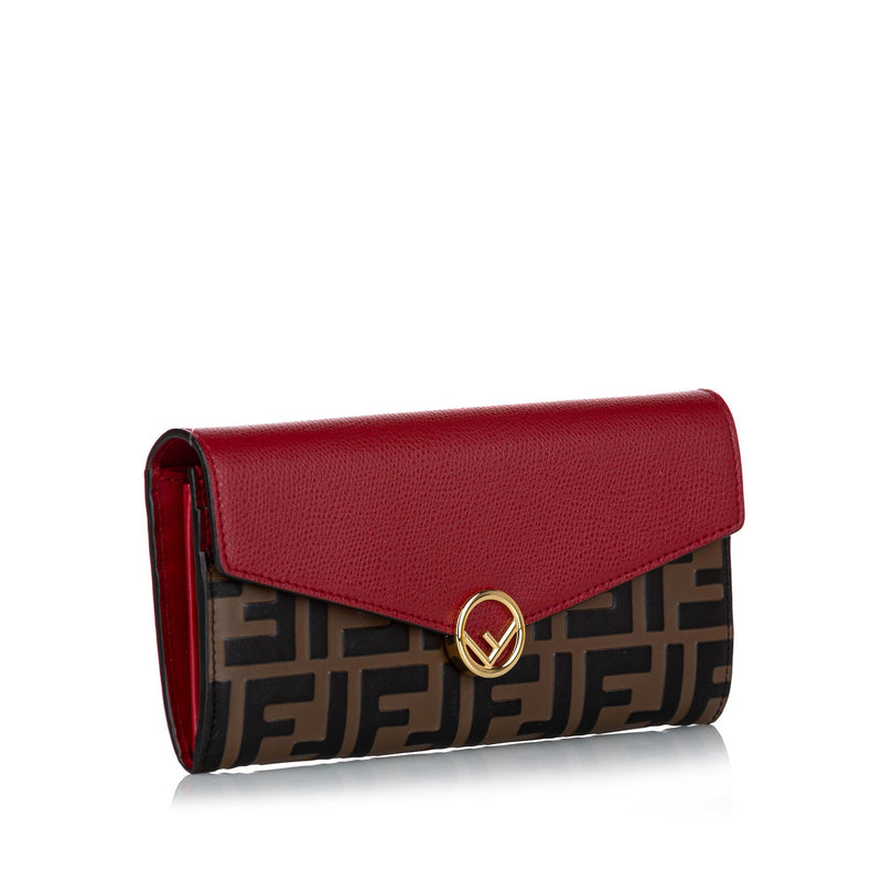 F is Fendi Chain Pouch In FF Motif Fabric Brown