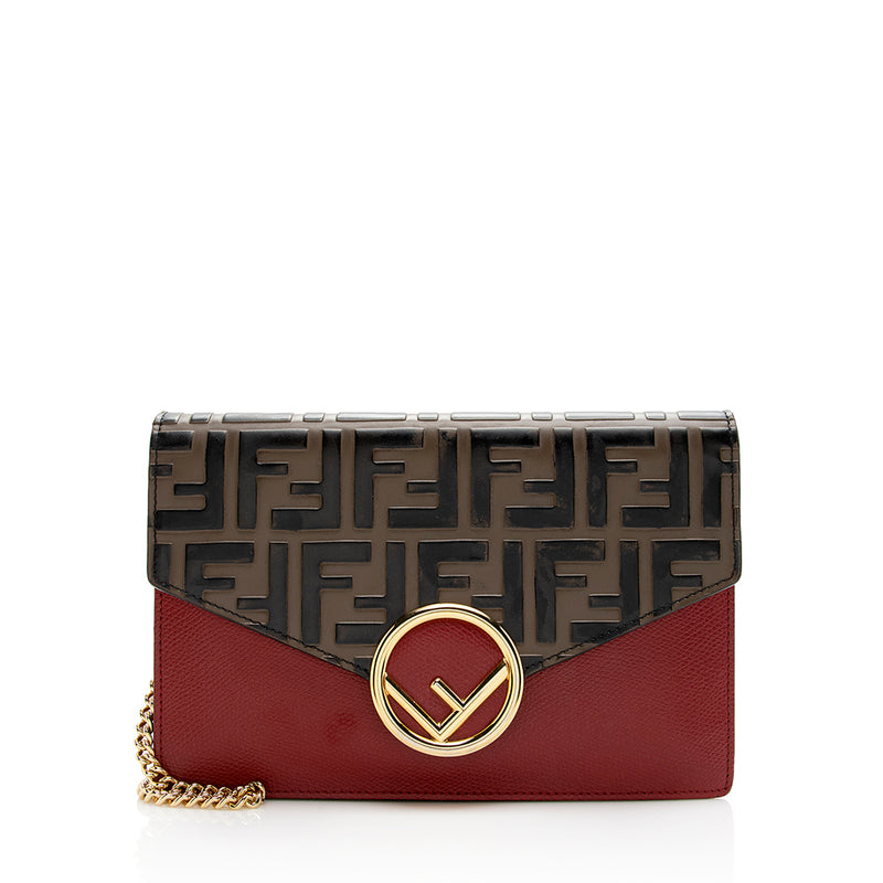 Fendi FF Embossed Calfskin Wallet on Chain Mini Bag, Fendi Handbags