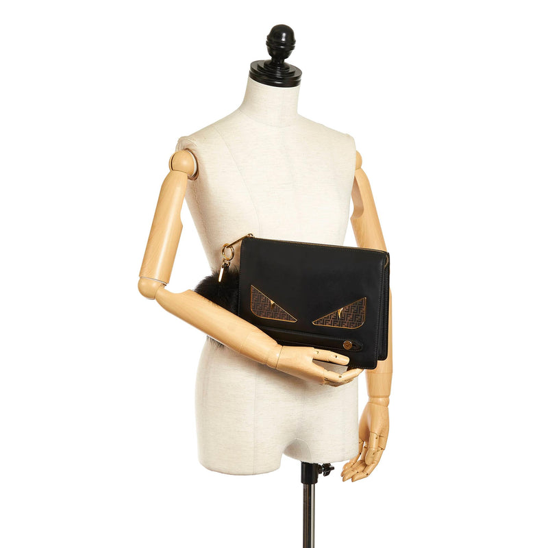 Leather clutch bag Fendi Brown in Leather - 33987979