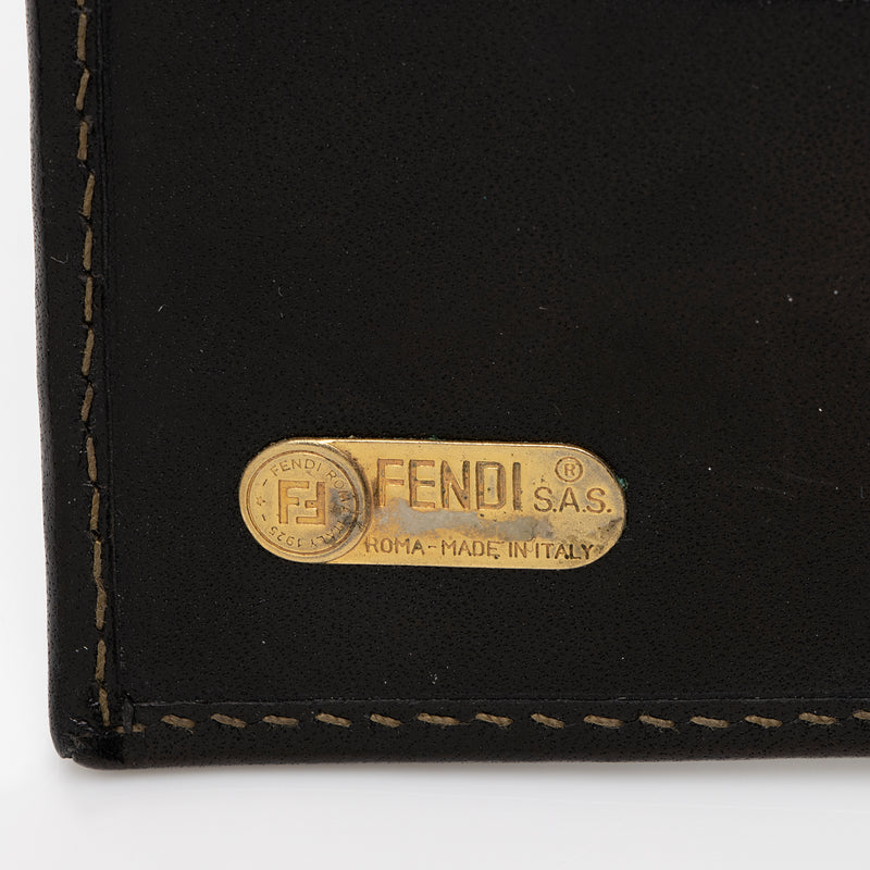 Fendi Vintage Zucca Bifold Kiss-Lock Compact Wallet (SHF-22375