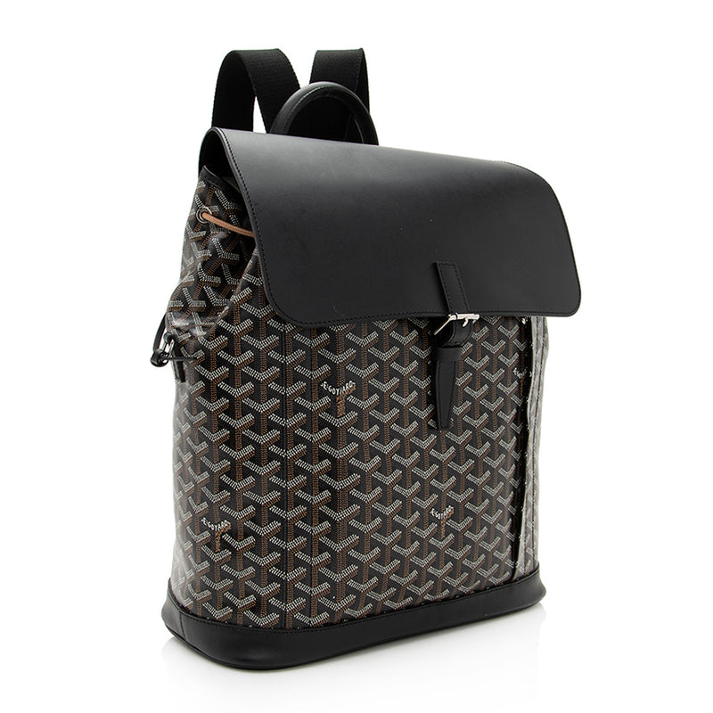 Goyard Goyardine Alpin MM Black Backpack in great condition with detac