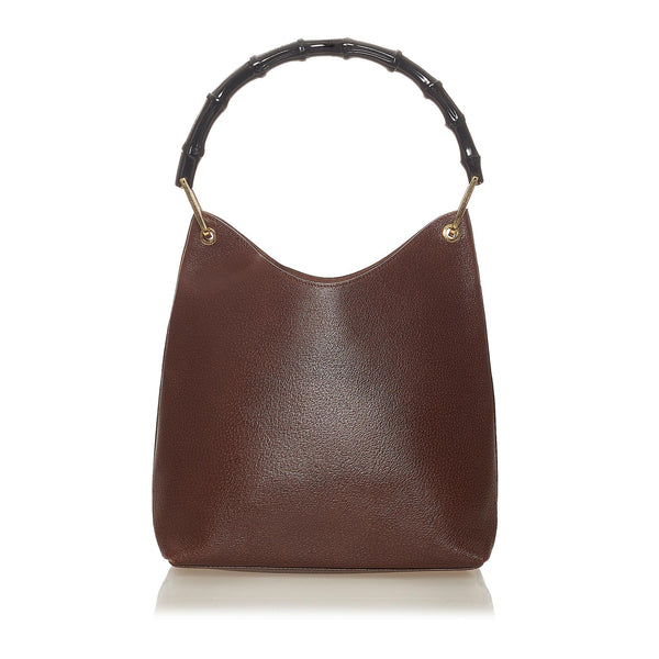 Gucci Bamboo Leather Shoulder Bag (SHG-27591)