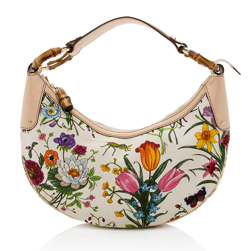 Gucci - Authenticated Boston Handbag - Leather Multicolour Floral for Women, Never Worn