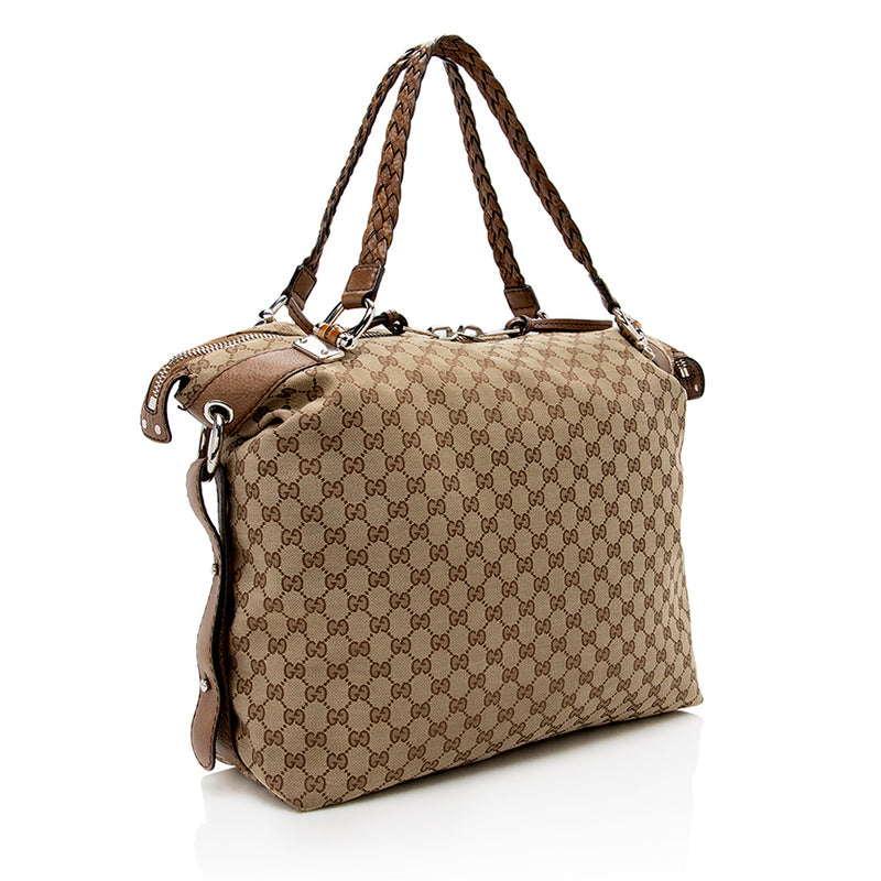 Gucci Diamante Craft Canvas Tote Bag (SHG-u15SMV) – LuxeDH