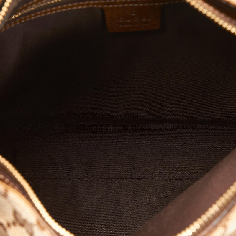 Gucci Black GG Monogram Canvas Horsebit Creole Shoulder Bag